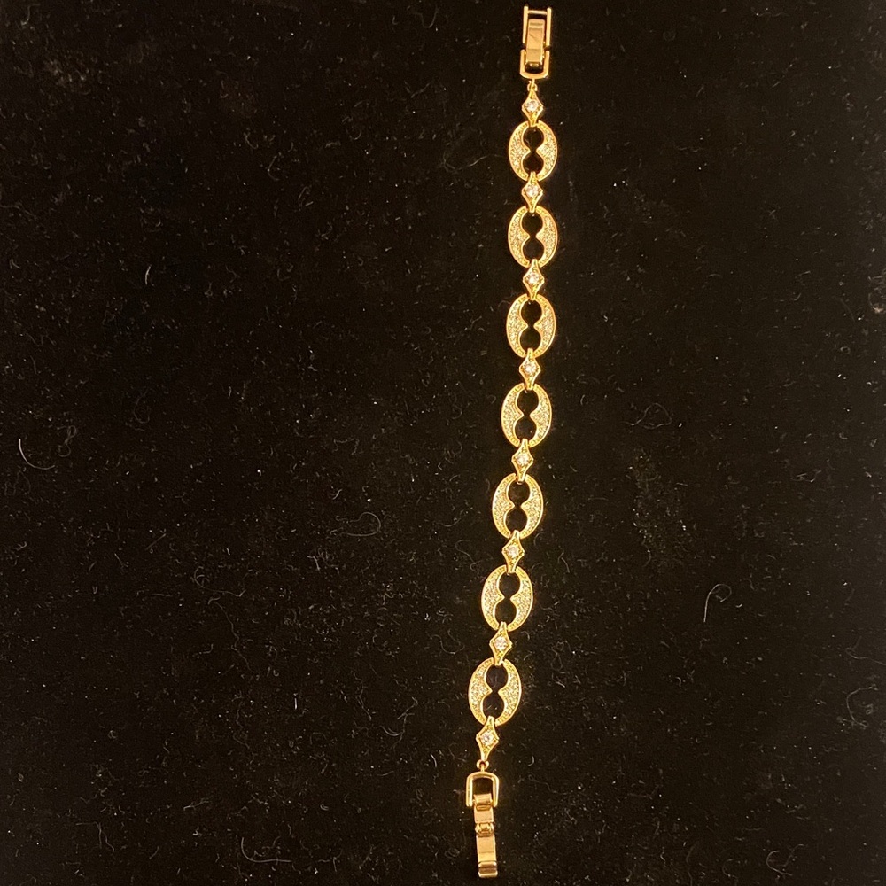 Elegant GoldFilled  Gucci Link Bracelet with Cz’s